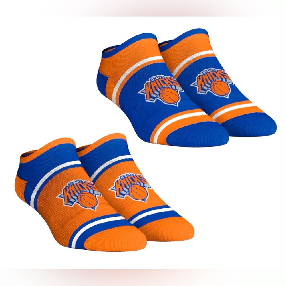 New York Knicks Rock Em Socks Unisex 2-Pack Color Block Low Cut Socks Set L/LX